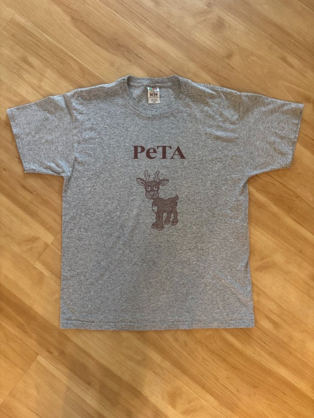 Vintage PeTA Parody Graphic T Shirt Double Sided